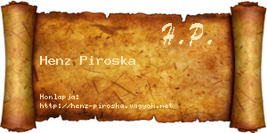 Henz Piroska névjegykártya