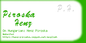 piroska henz business card